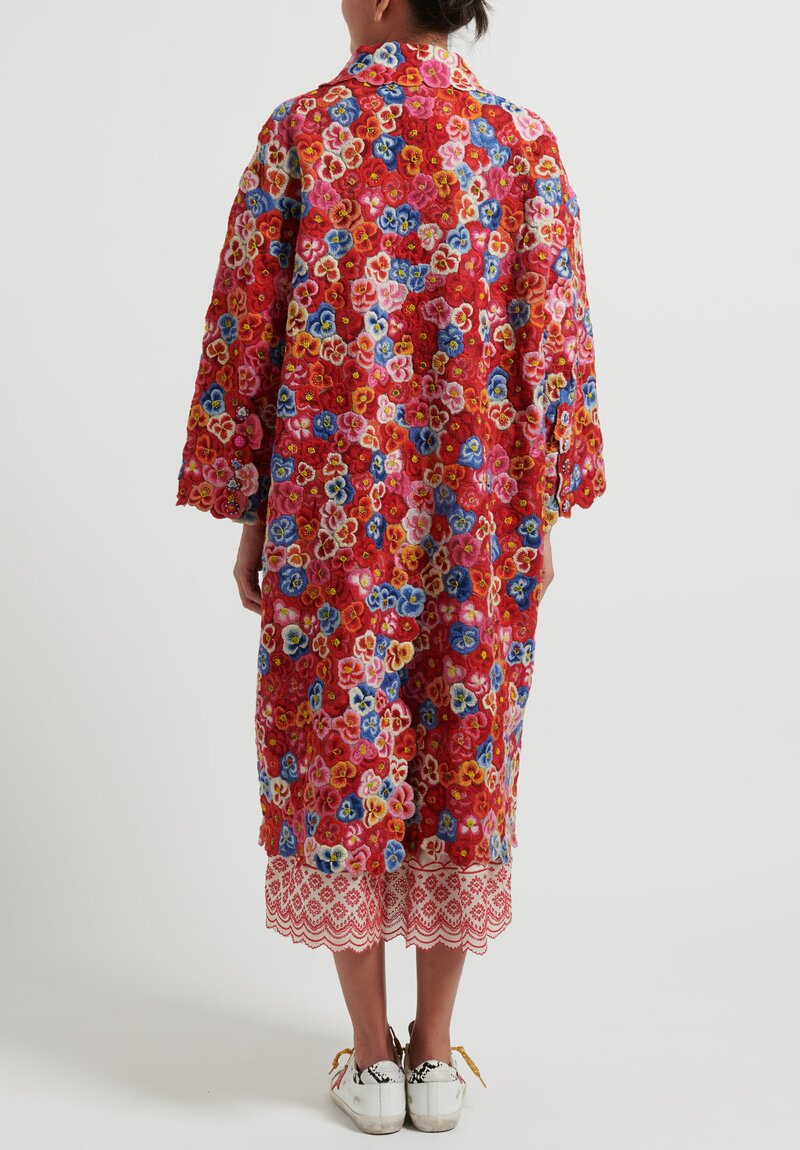 Pero Hand Embroidered Pansy Coat	