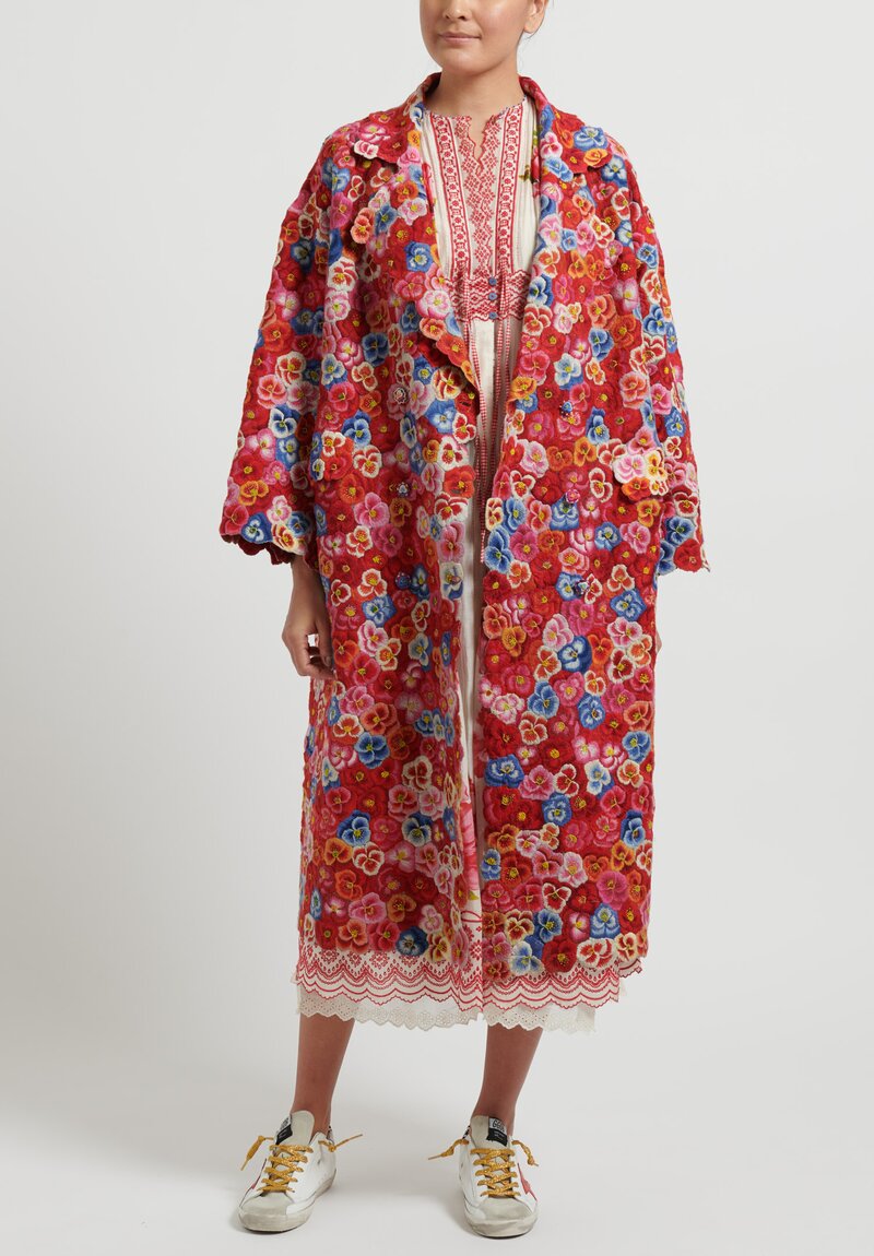 Pero Hand Embroidered Pansy Coat	