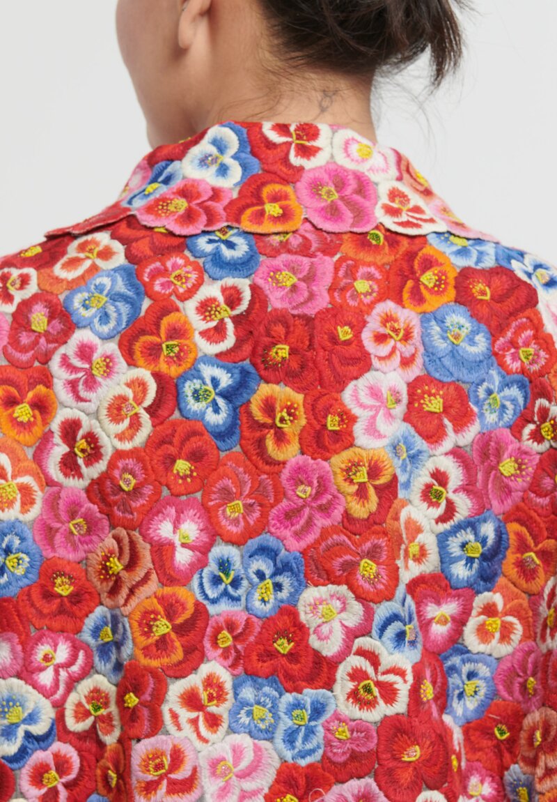Pero Hand Embroidered Pansy Coat	