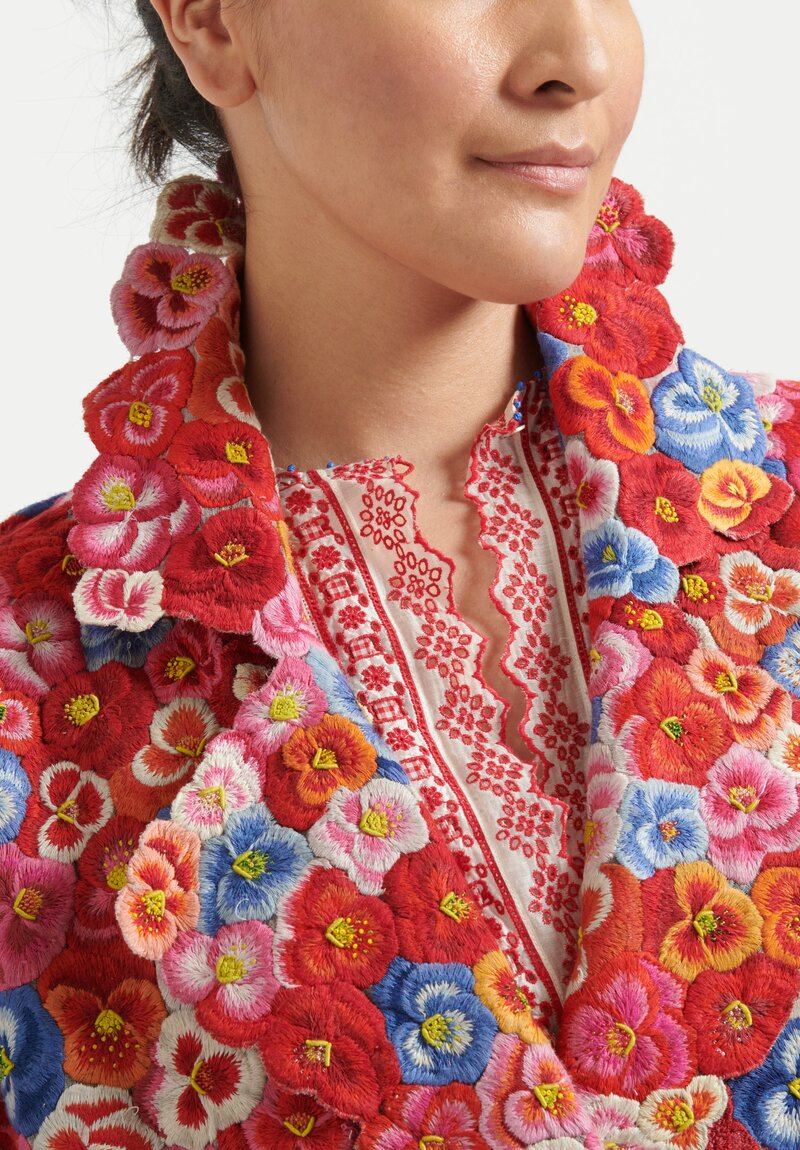 Pero Hand Embroidered Pansy Coat	