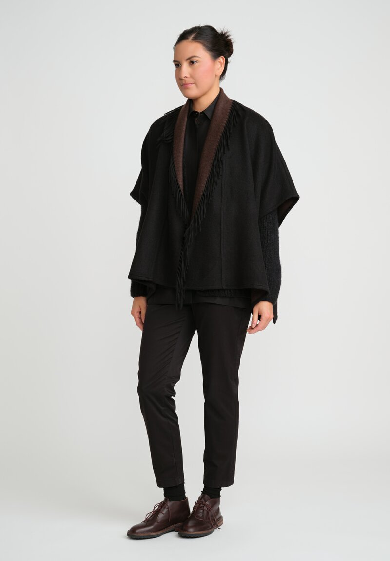Alonpi Cashmere Ledor Giacchetta Double Tasche Jacket in Black & Brown	