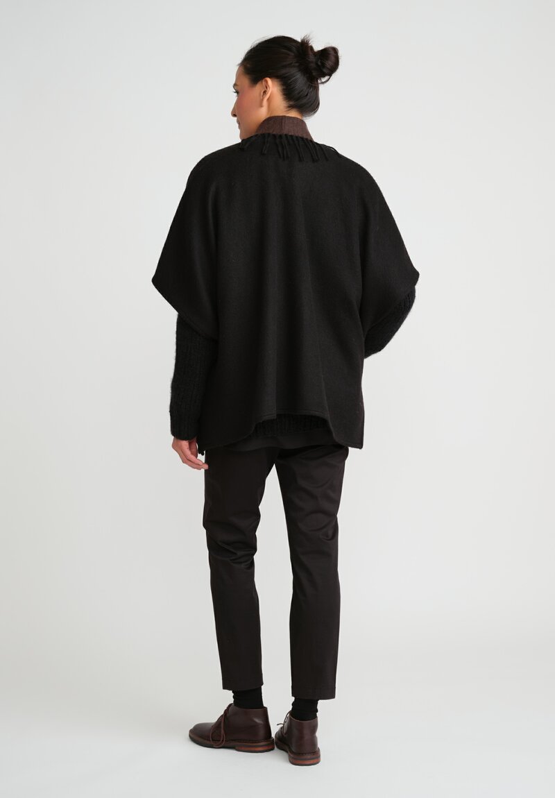 Alonpi Cashmere Ledor Giacchetta Double Tasche Jacket in Black & Brown	