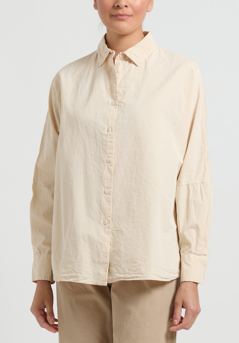 Casey Casey Paper Cotton Long Sleeve Shirt in Ivory	