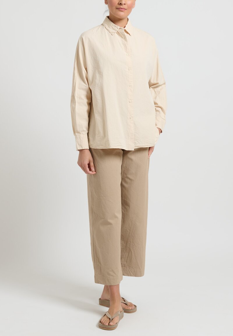 Casey Casey Paper Cotton Long Sleeve Shirt in Ivory	