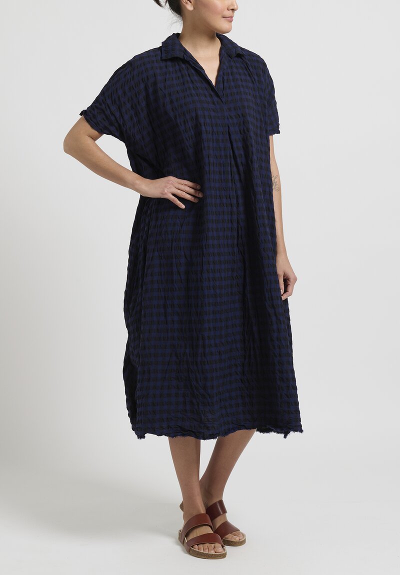 Daniela Gregis Checkered ''Manichina Mirta'' Dress in Nero Baltic	