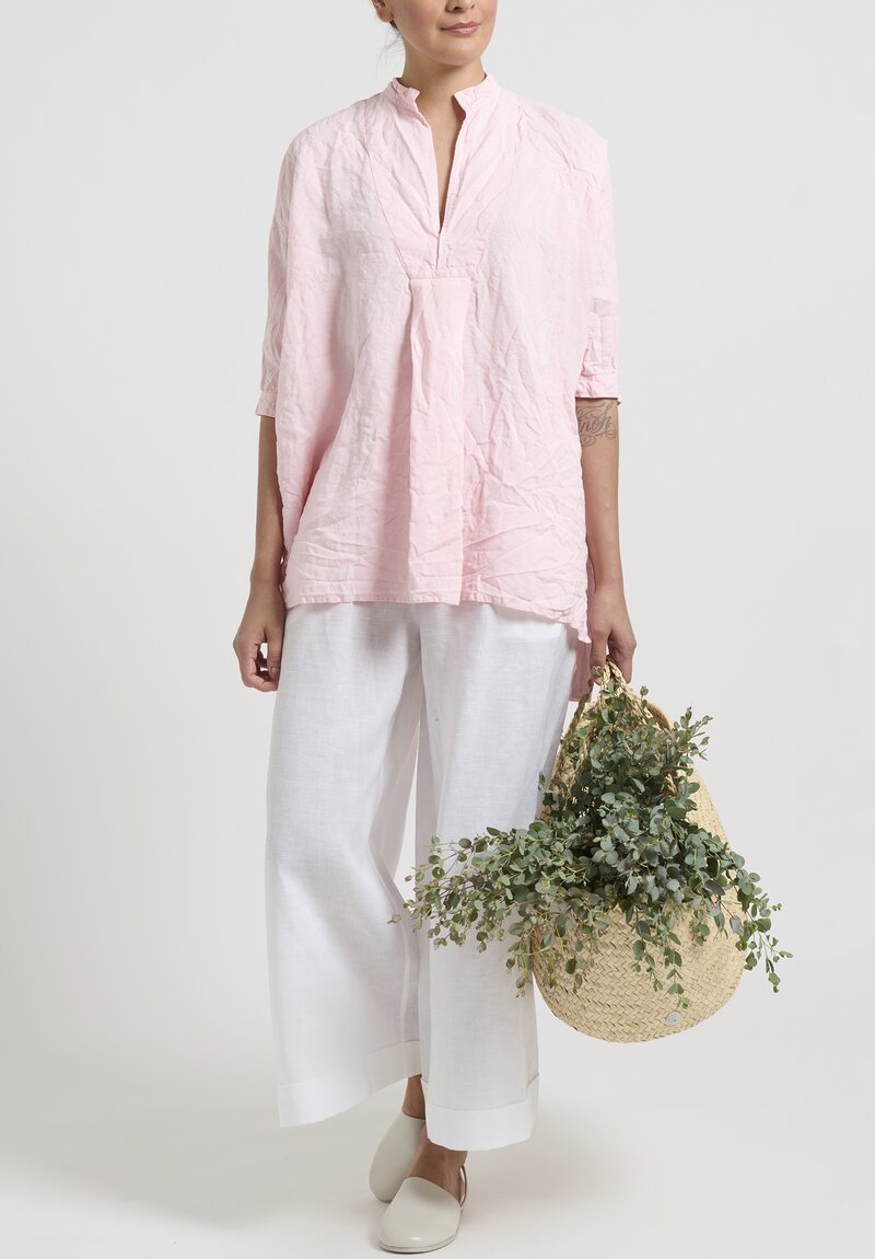 Daniela Gregis Washed Linen ''Kora'' Shirt in Rosa Pink	