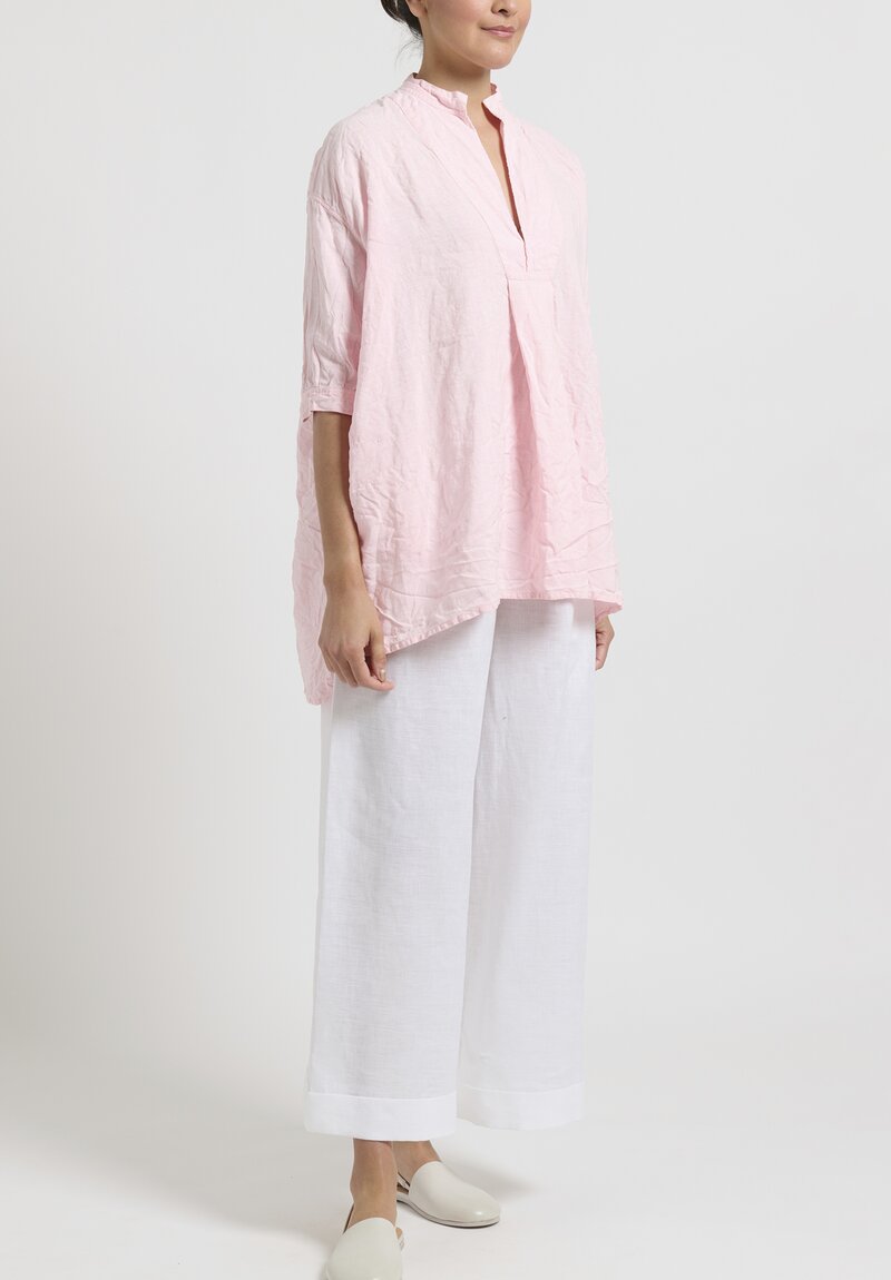 Daniela Gregis Washed Linen ''Kora'' Shirt in Rosa Pink	