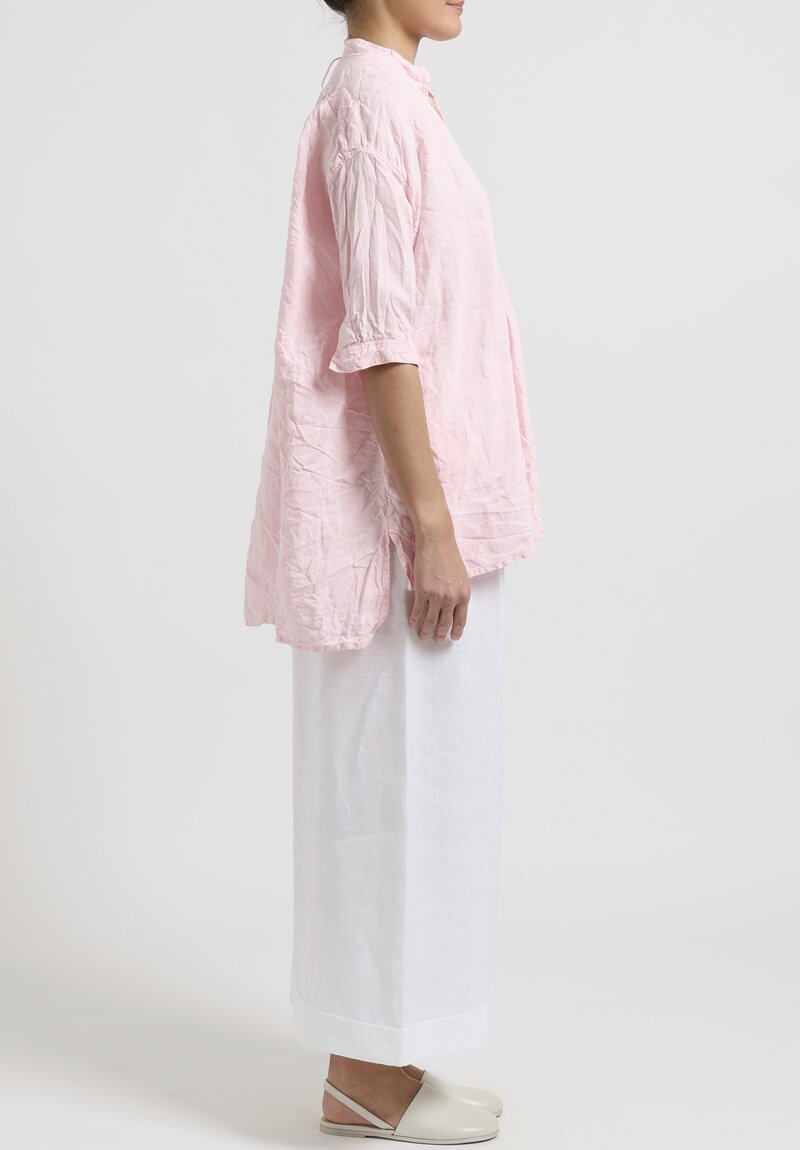 Daniela Gregis Washed Linen ''Kora'' Shirt in Rosa Pink	