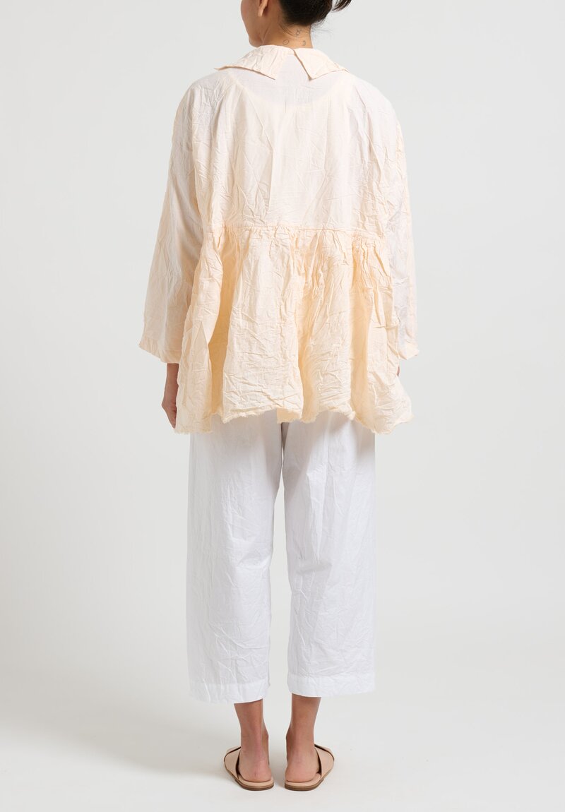 Daniela Gregis Washed Cotton ''Campanella'' Jacket in Pesca Peach	