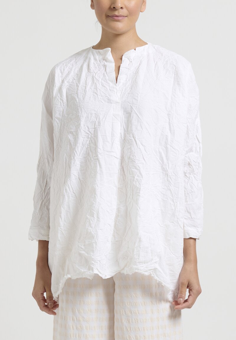 Daniela Gregis Washed Cotton ''Larghissima Mirta'' Top in White	