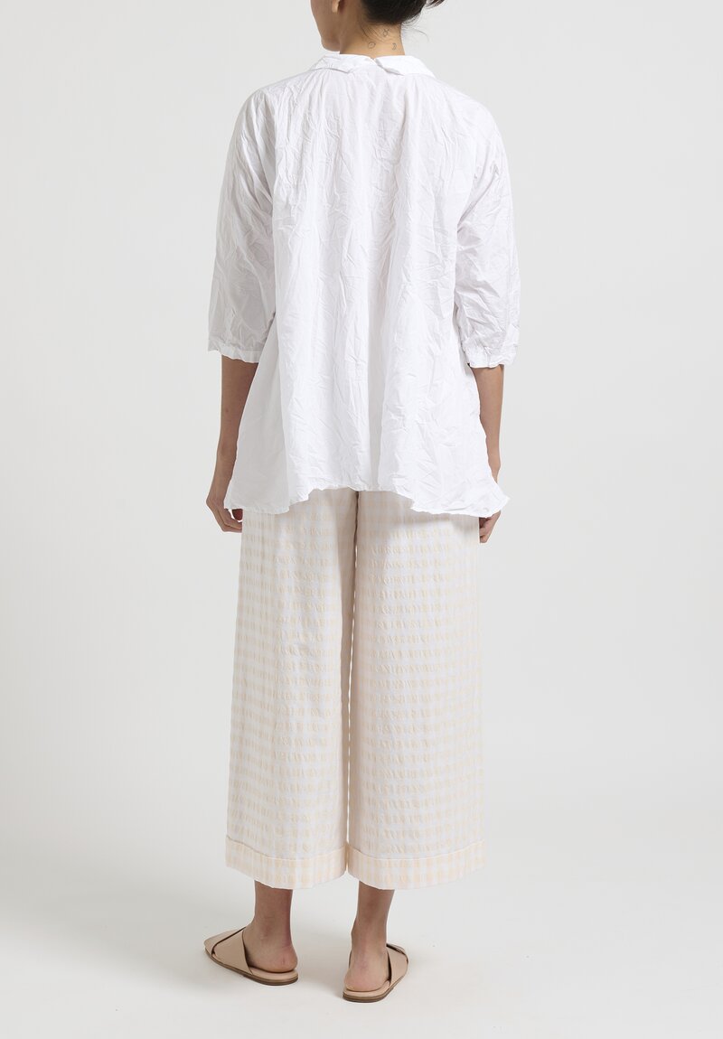 Daniela Gregis Washed Cotton Checkered ''Pigiama'' Pants in White ...