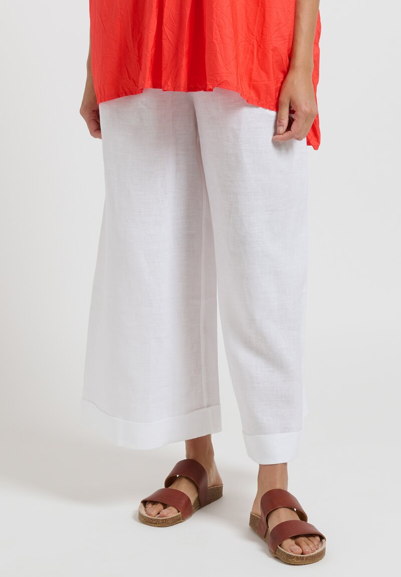 Daniela Gregis Washed Linen ''Pigiama'' Pants in White	