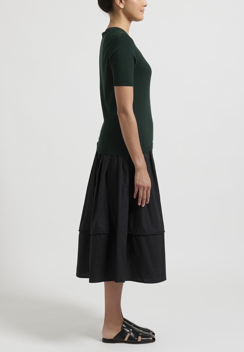 Sara Lanzi Knitted T-Shirt in Myrtle Green