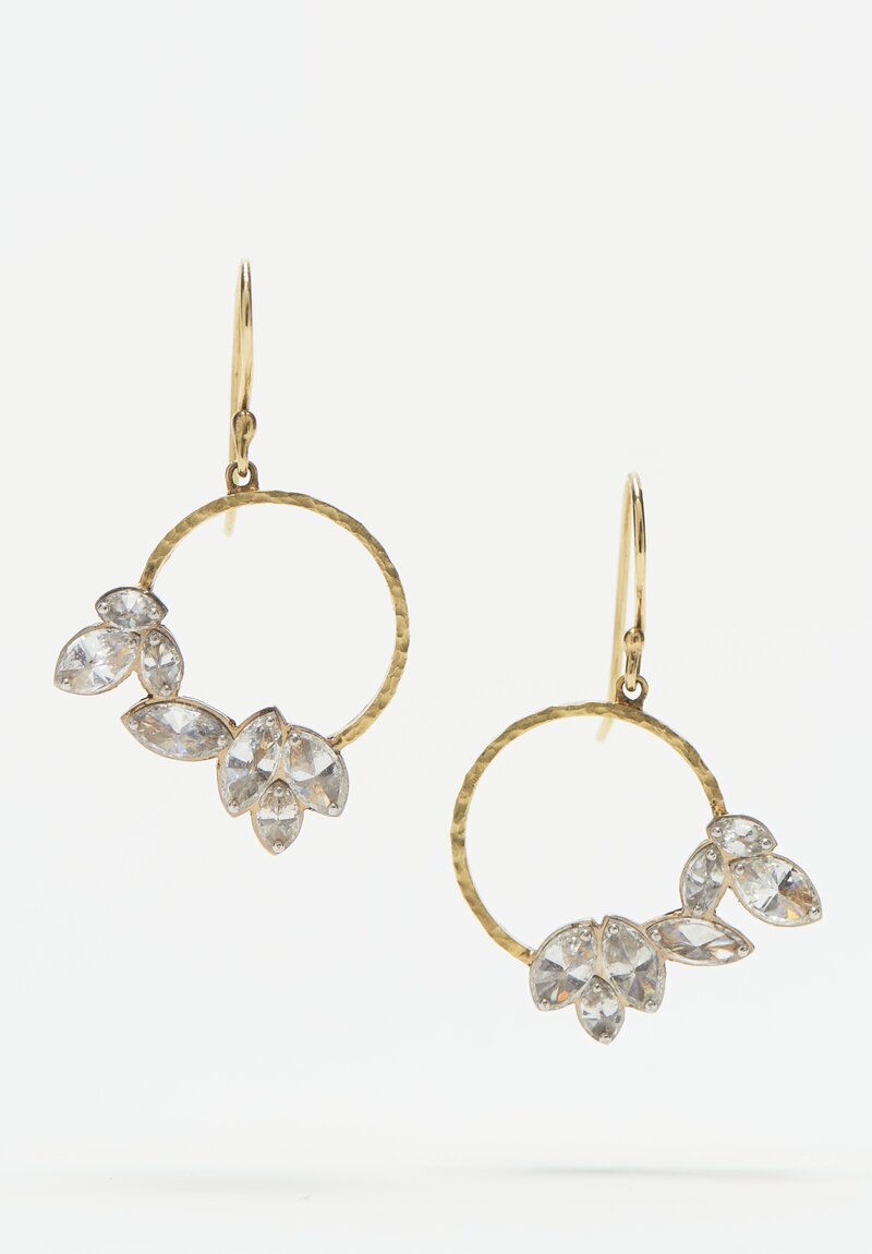 Tap By Todd Pownell 18k, 14k, Marquise Diamond Circle Earrings	