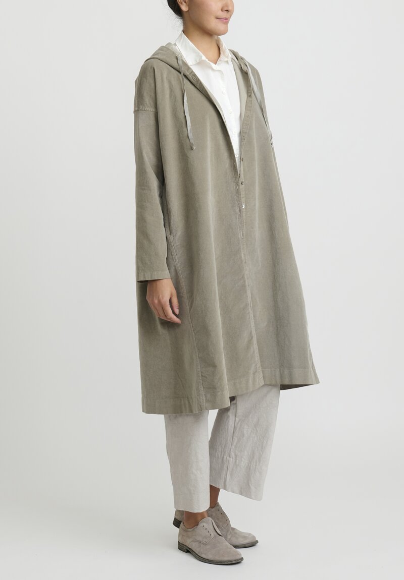 Album di Famiglia Cotton Velvet Hooded Tunic in Gray | Santa Fe Dry Goods .  Workshop . Wild Life