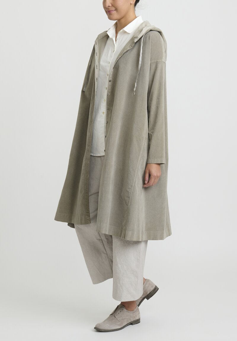 Album di Famiglia Cotton Velvet Hooded Tunic in Gray | Santa Fe