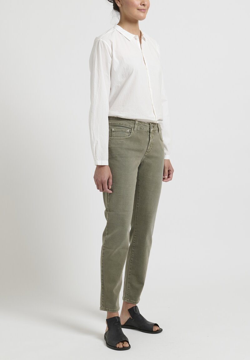 Closed Baker Cropped Narrow Jeans in Dried Basil Green