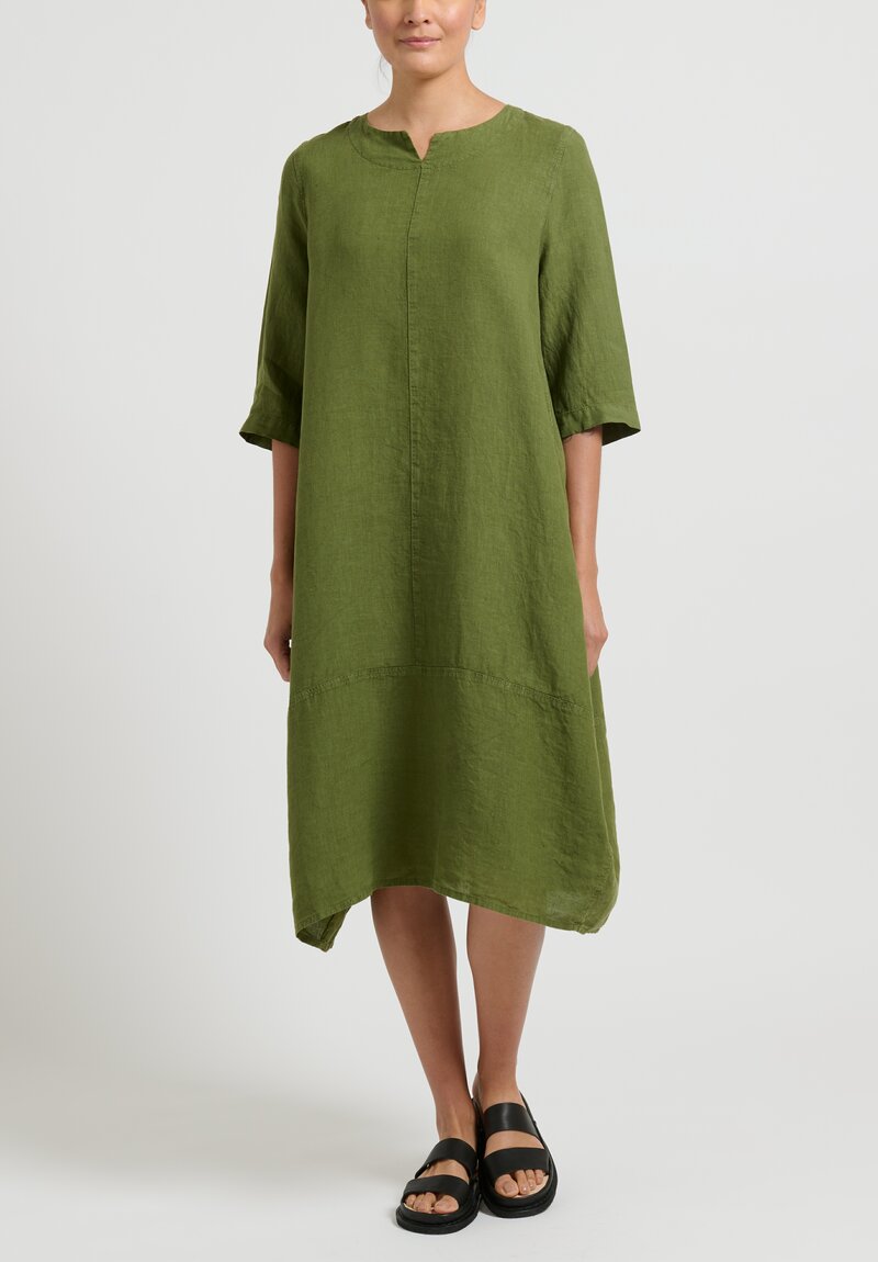 Oska Linen ''Kenitra'' Dress in Cypress Green	