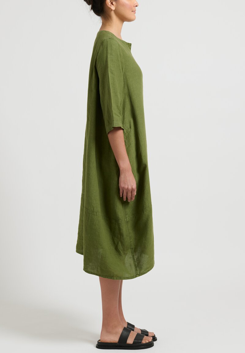 Oska Linen ''Kenitra'' Dress in Cypress Green	