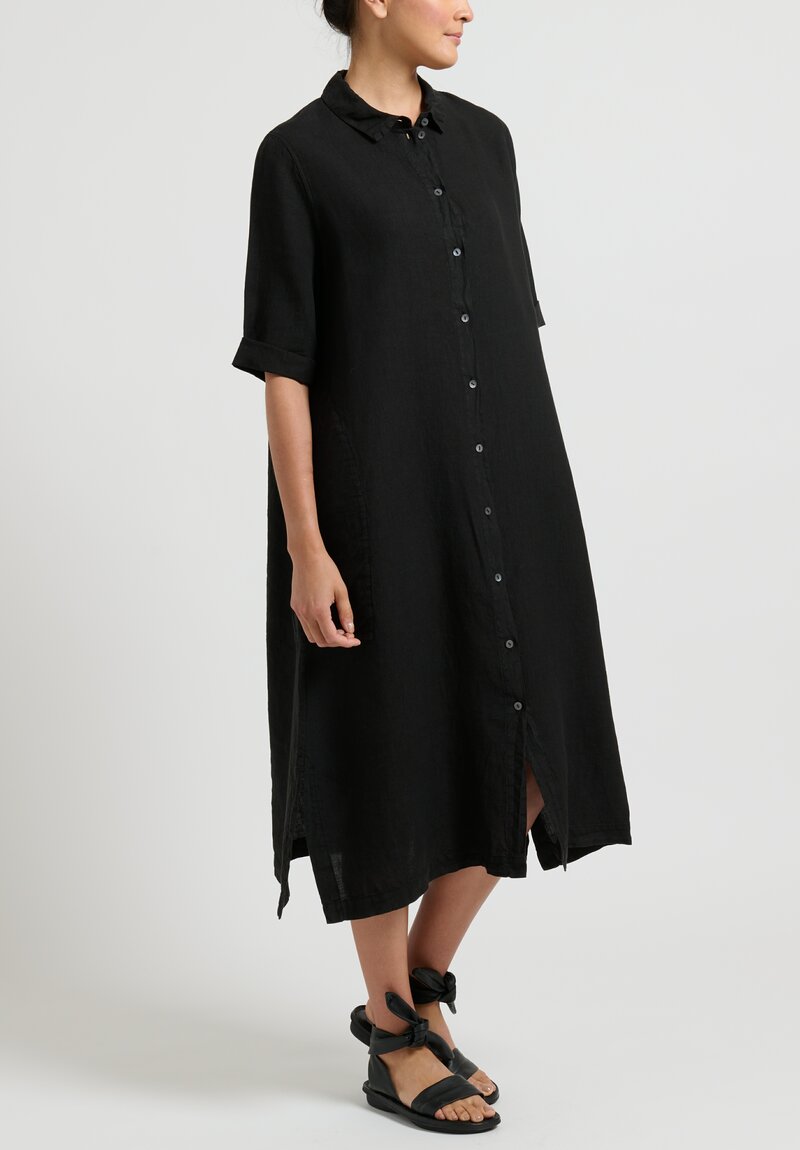 Oska Linen ''Settat'' Dress in Black	