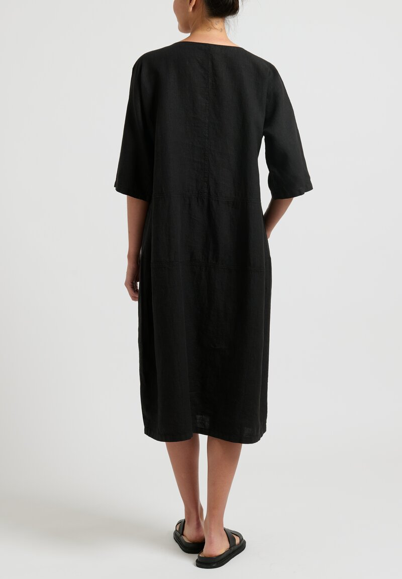 Oska Linen ''Taoura'' Dress in Black	