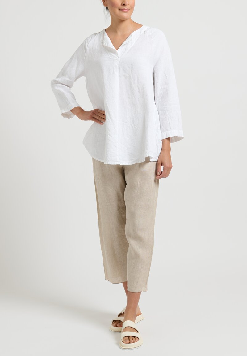 Oska Linen Bluse ''Nazarea'' Top in White	