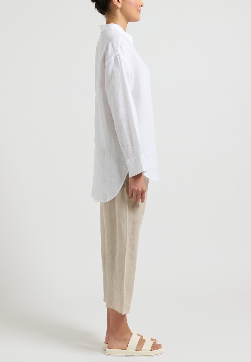 Oska Linen Long Sleeve ''Niorega'' Shirt in White	