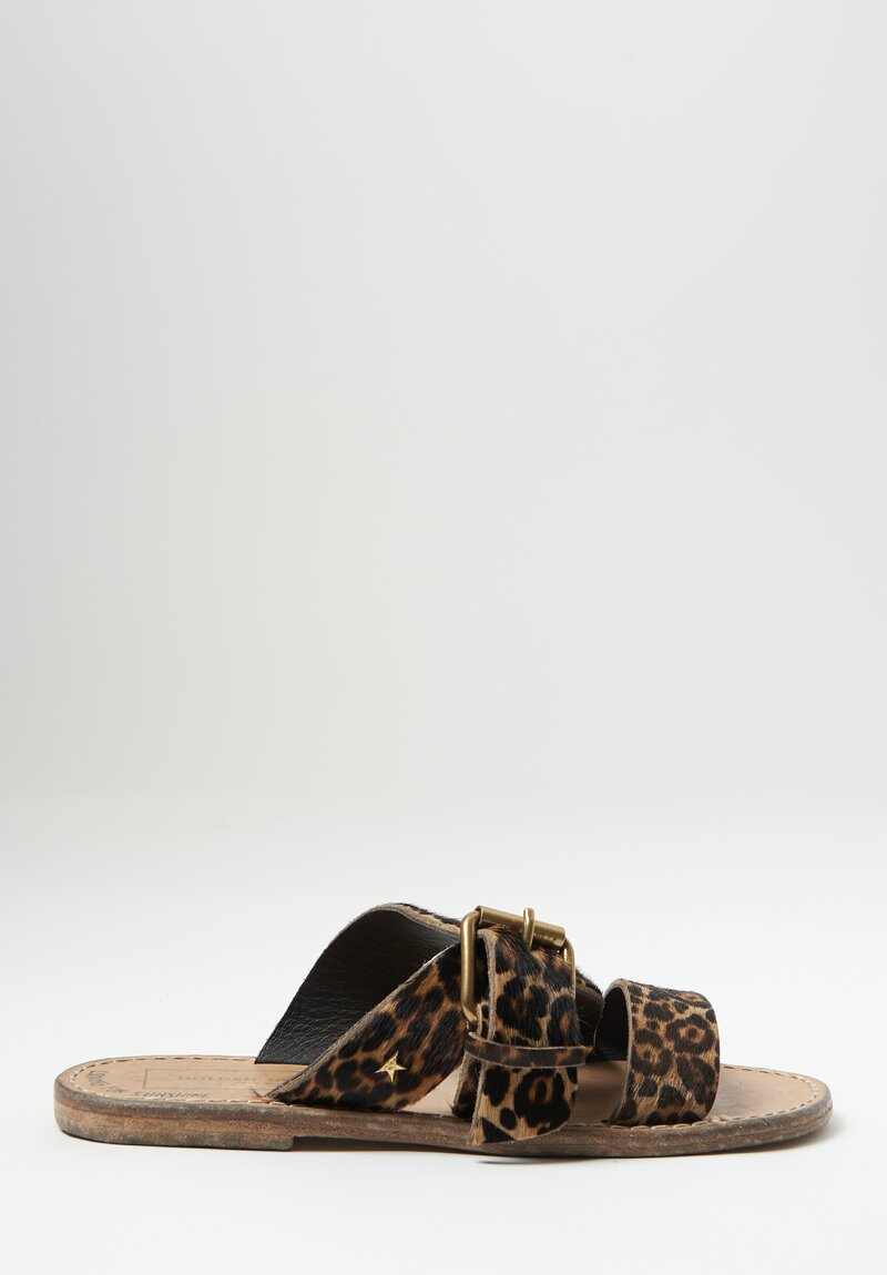 Golden Goose Leather ''Margaret'' Sandal in Leopard	