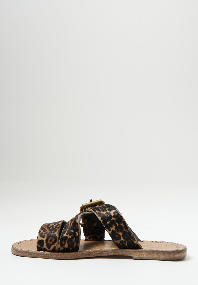 Golden Goose Leather ''Margaret'' Sandal in Leopard	
