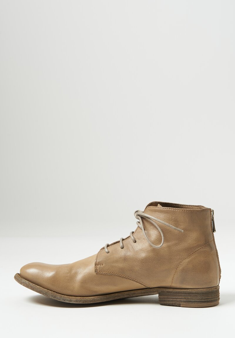 Officine Creative Lexikon Ignis T Leather Lace Up Bootie in Taupe Natural	