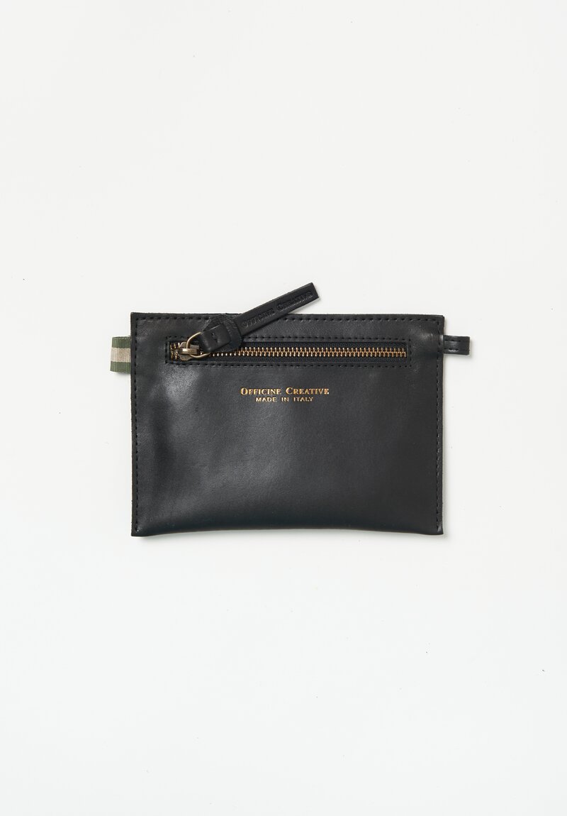 Officine Creative Woven Leather Button Bag Nero	