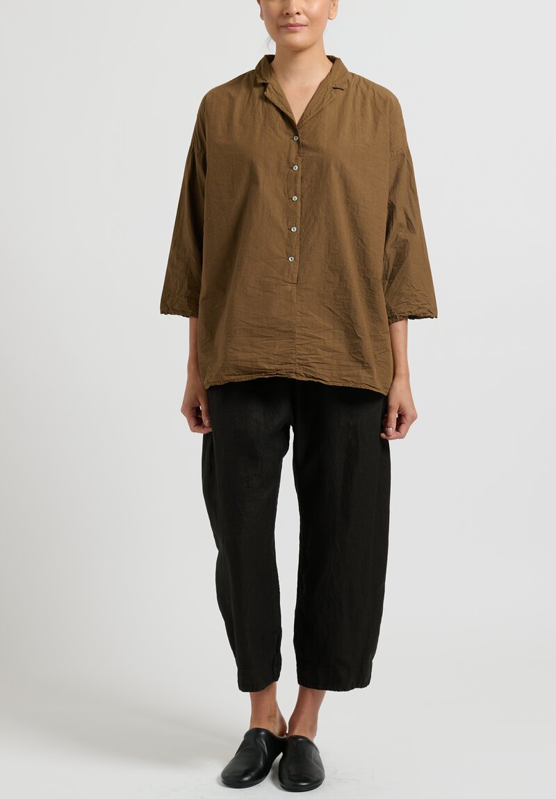 Album di Famiglia Cotton Loose Shirt in Dune Brown | Santa Fe Dry