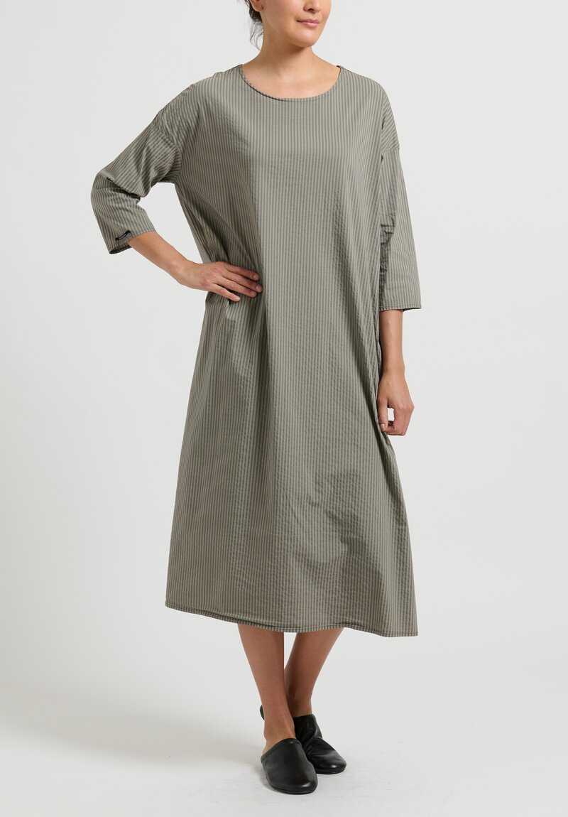 Album di Famiglia Striped Dress in Stone Grey | Santa Fe Dry Goods