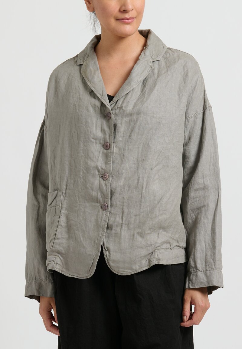 Album de Famiglia Linen Loose Blazer in Stone Grey | Santa Fe Dry