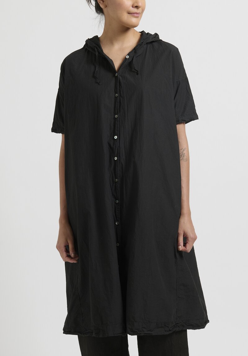 Album di Famiglia Cotton Tunic with Hood in Black | Santa Fe Dry