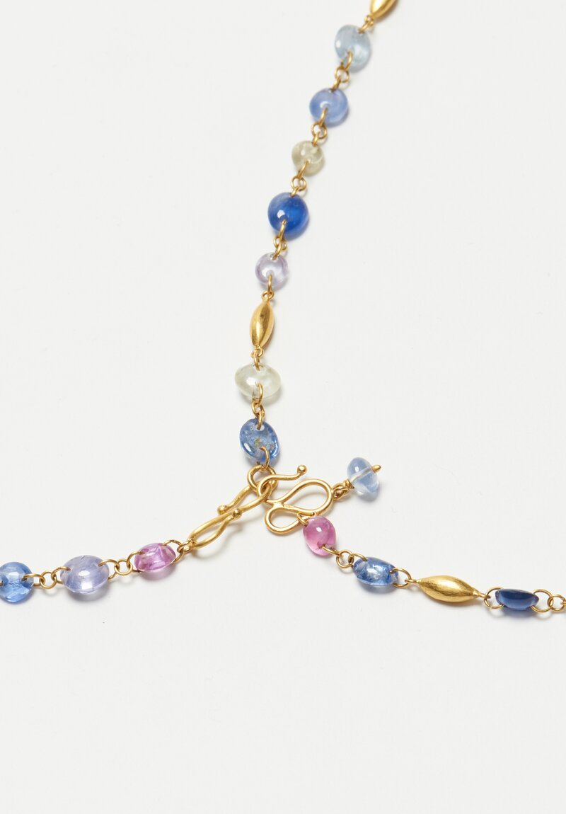 Scrives 22K, Multicolor Sapphire Necklace	