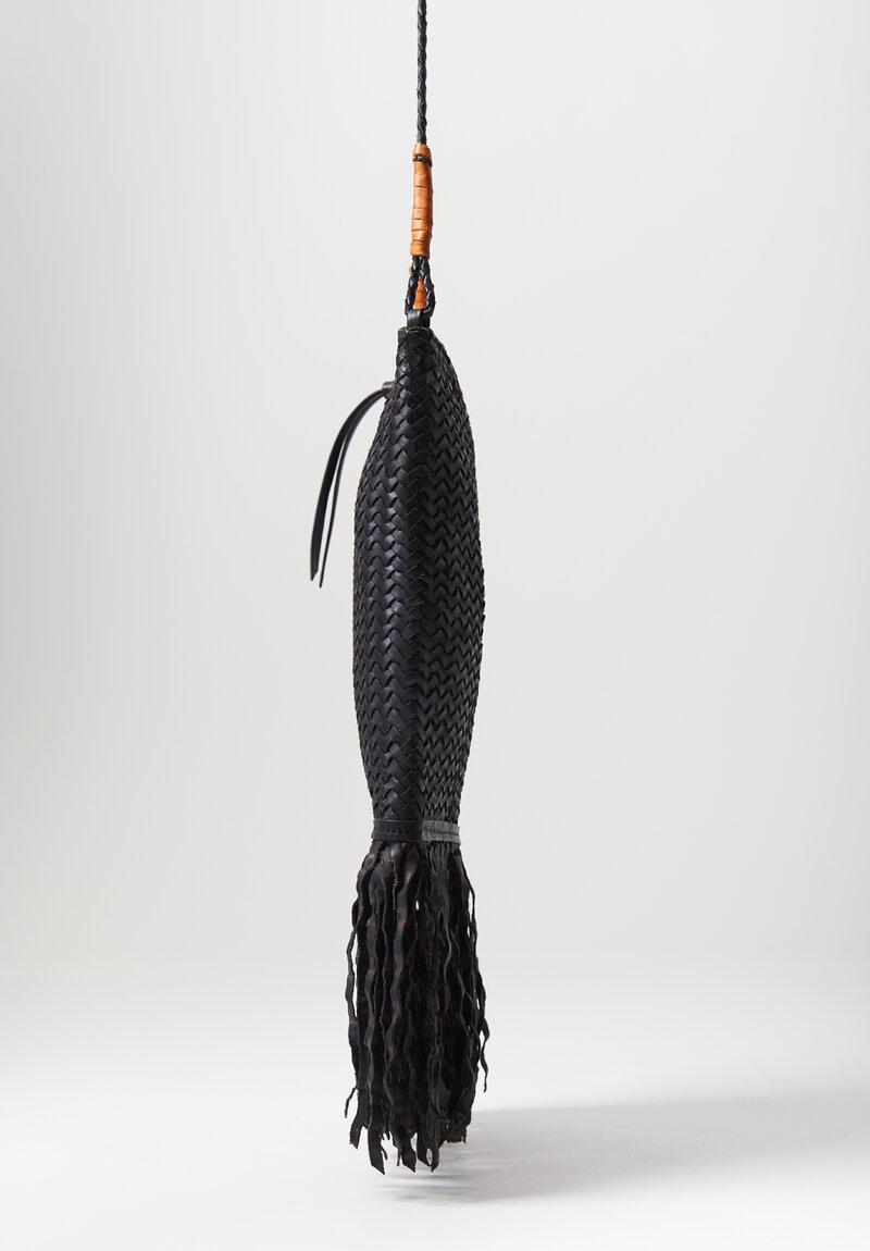 Massimo Palomba ''Bessie'' Spiga Woven Fringe Bag in Black	