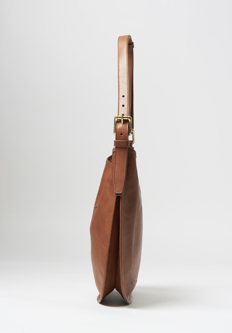 Massimo Palomba ''Elodie'' Selleria Leather Hobo Bag in Saddle Brown	