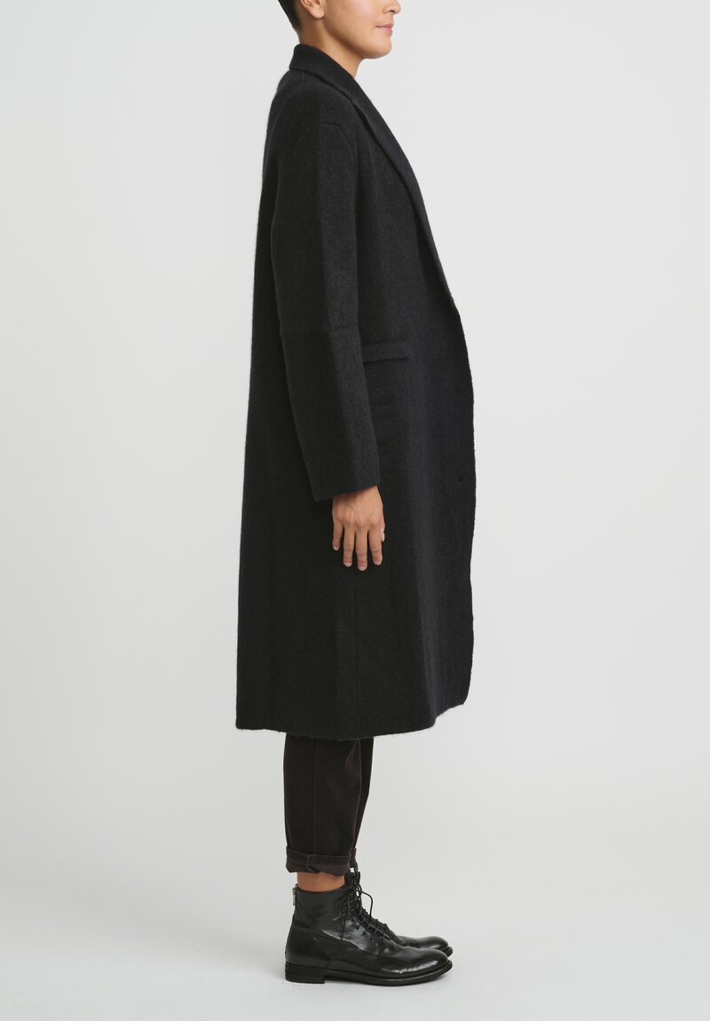 Boboutic Cashmere/Silk Long Coat in Black	