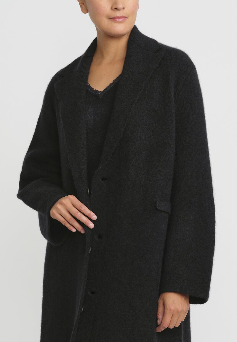 Boboutic Cashmere/Silk Long Coat in Black	