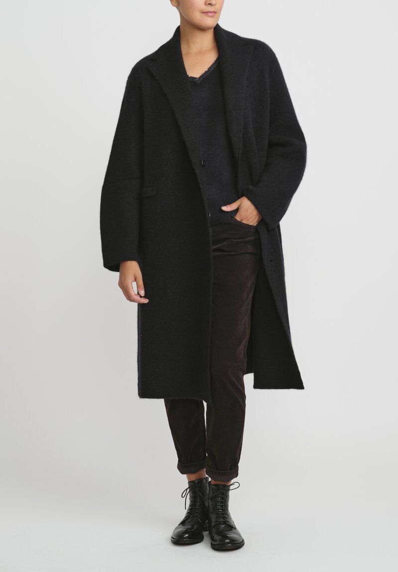 Boboutic Cashmere/Silk Long Coat in Black	