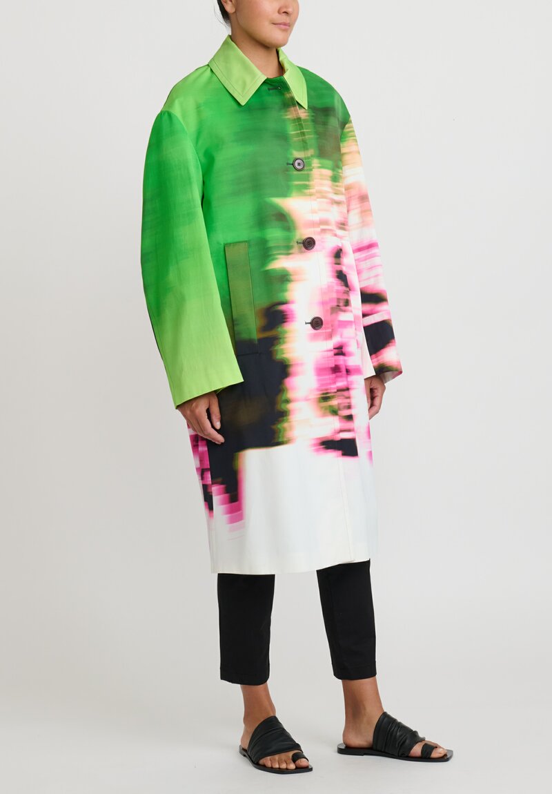 Dries Van Noten Rinks Coat in Green Blur | Santa Fe Dry Goods