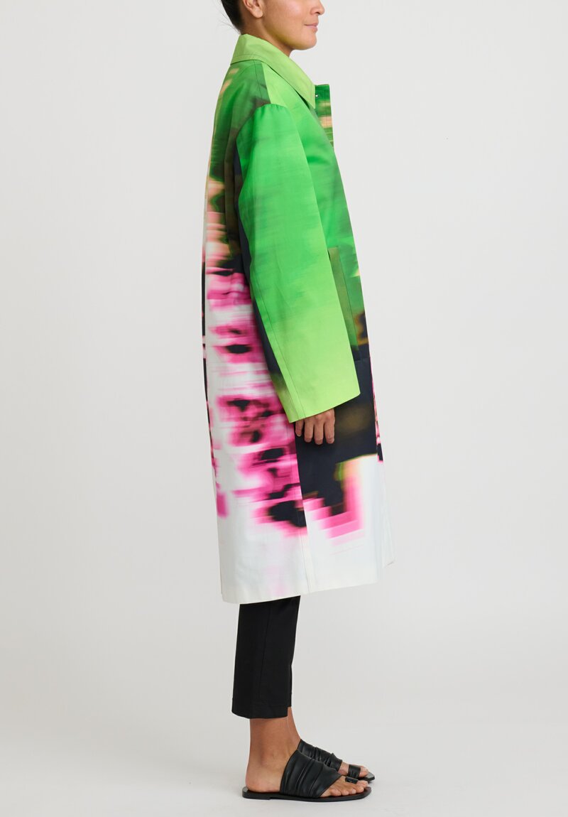 Dries Van Noten Rinks Coat in Green Blur