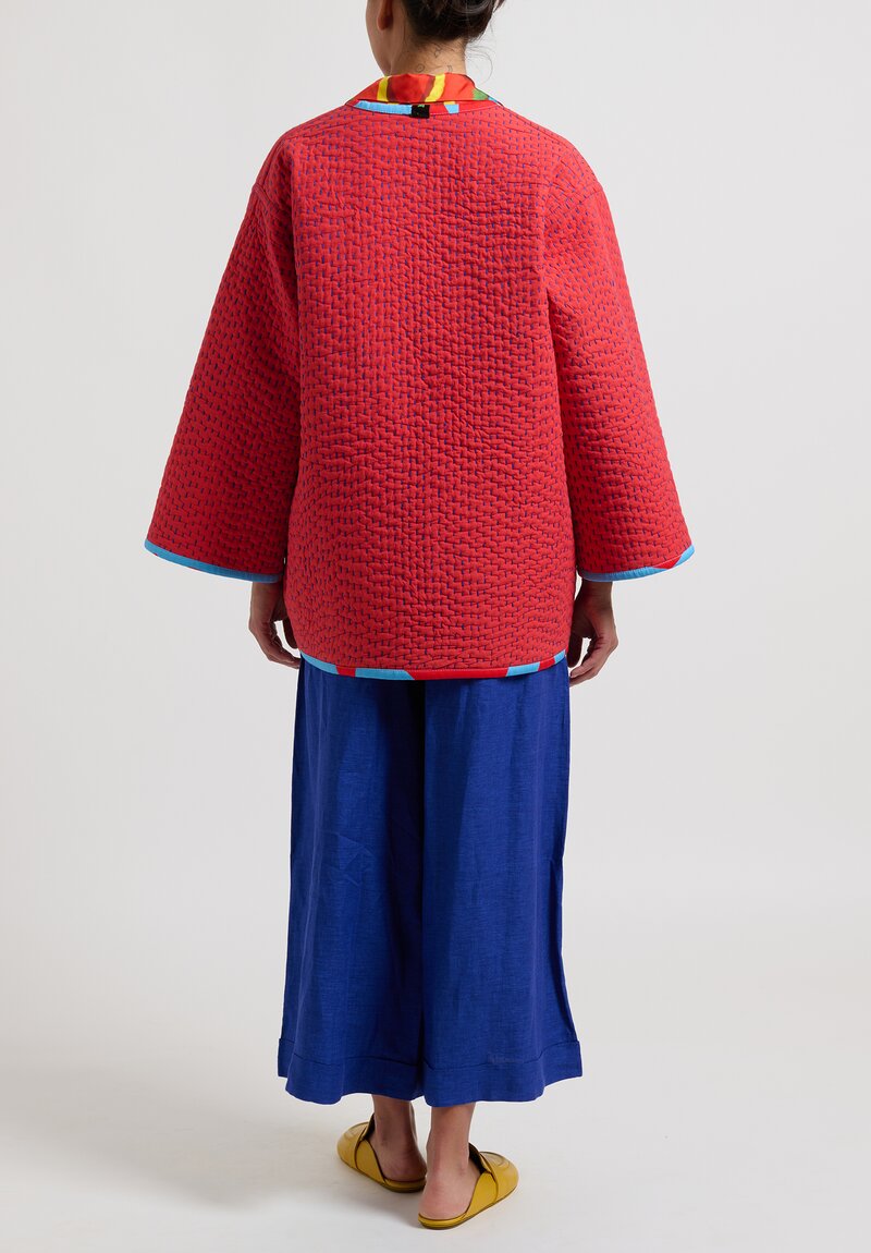 Rianna + Nina Reversible Hand Quilted Jeanne Jacket in Leondari Red	