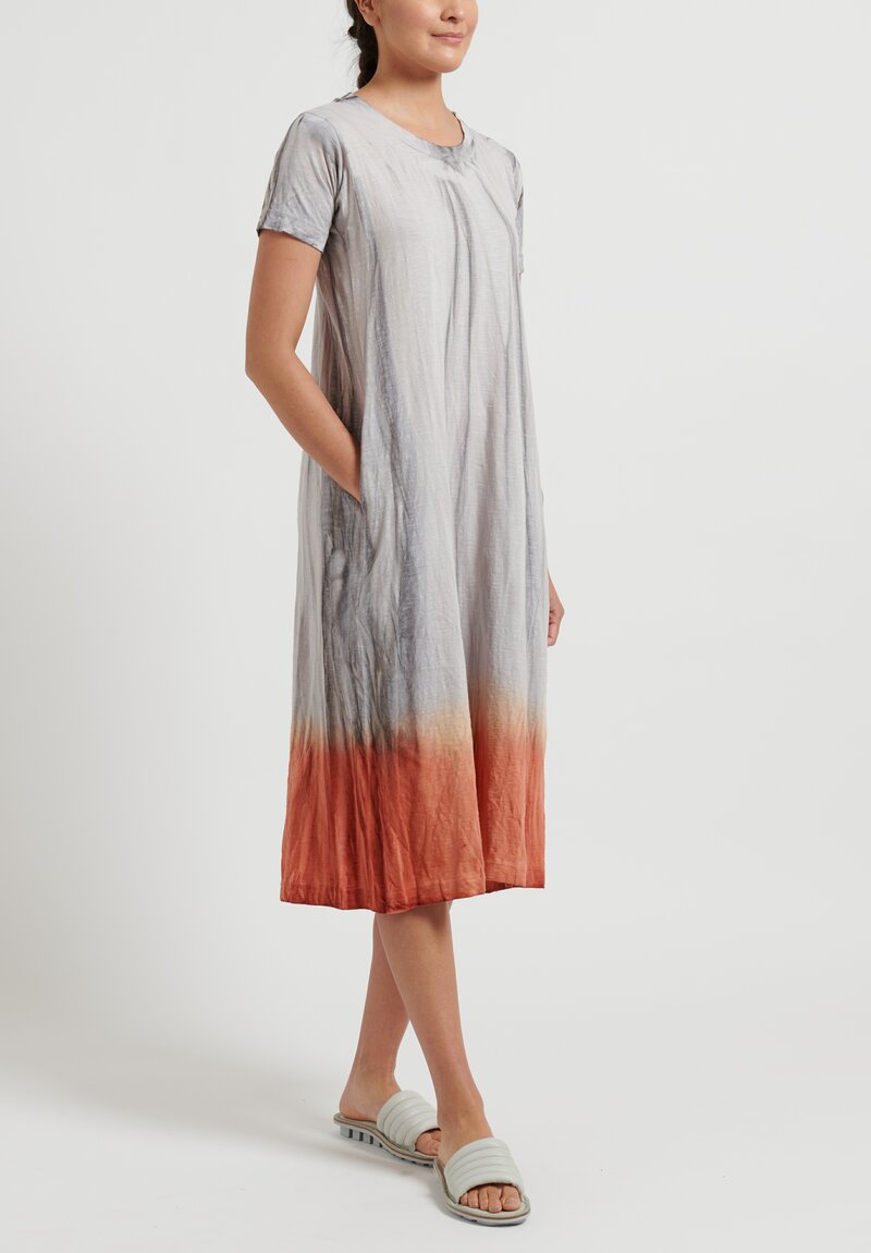 Gilda Midani Sunset Short Sleeve Maria Dress in Grey and Orange	