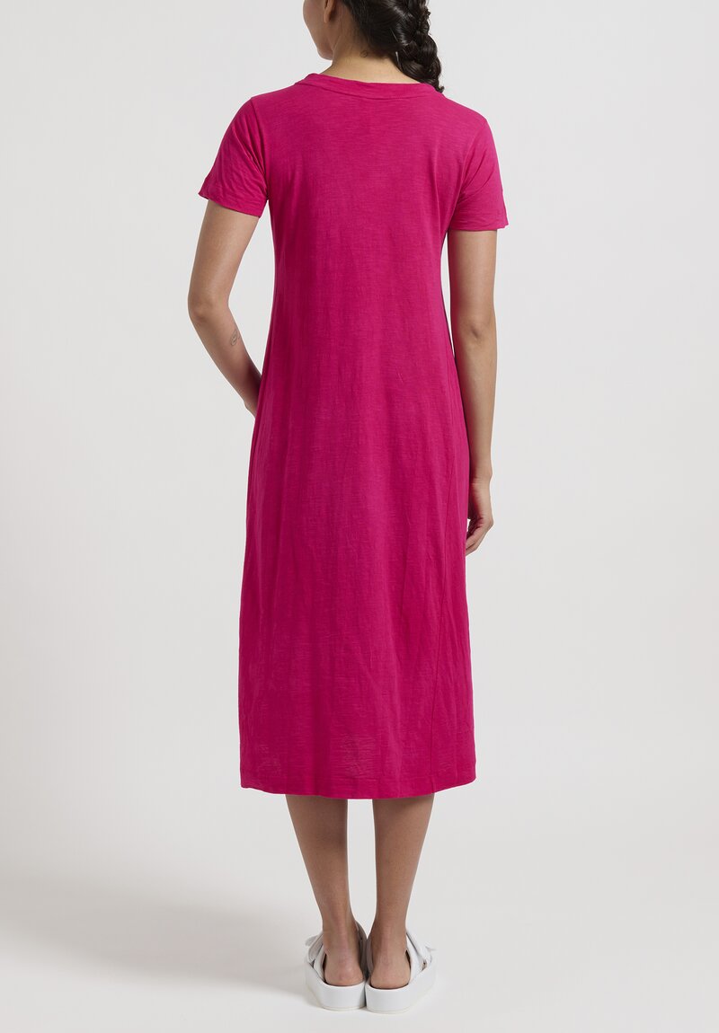 Gilda Midani Solid Dyed Short Sleeve Maria Dress in Pink	