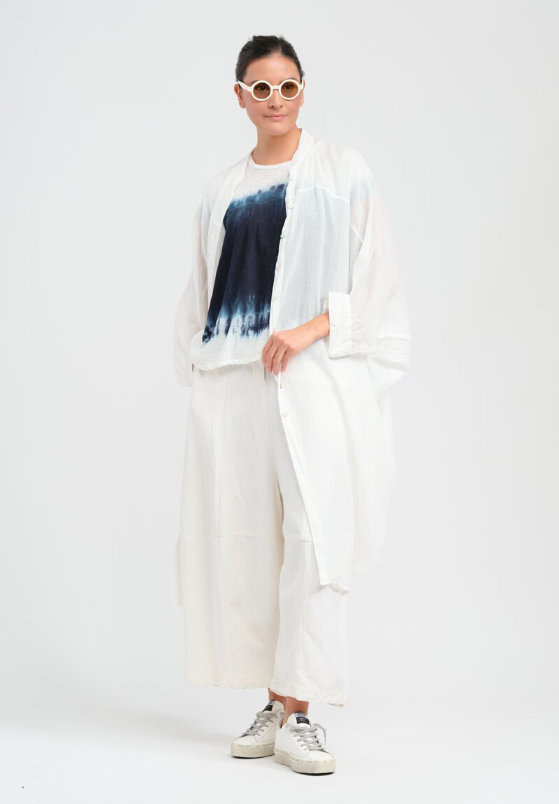 Gilda Midani Solid Linen and Silk Egg Pants in White