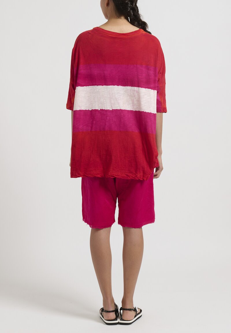Gilda Midani Solid Dyed Drop Crotch Shorts in Pink