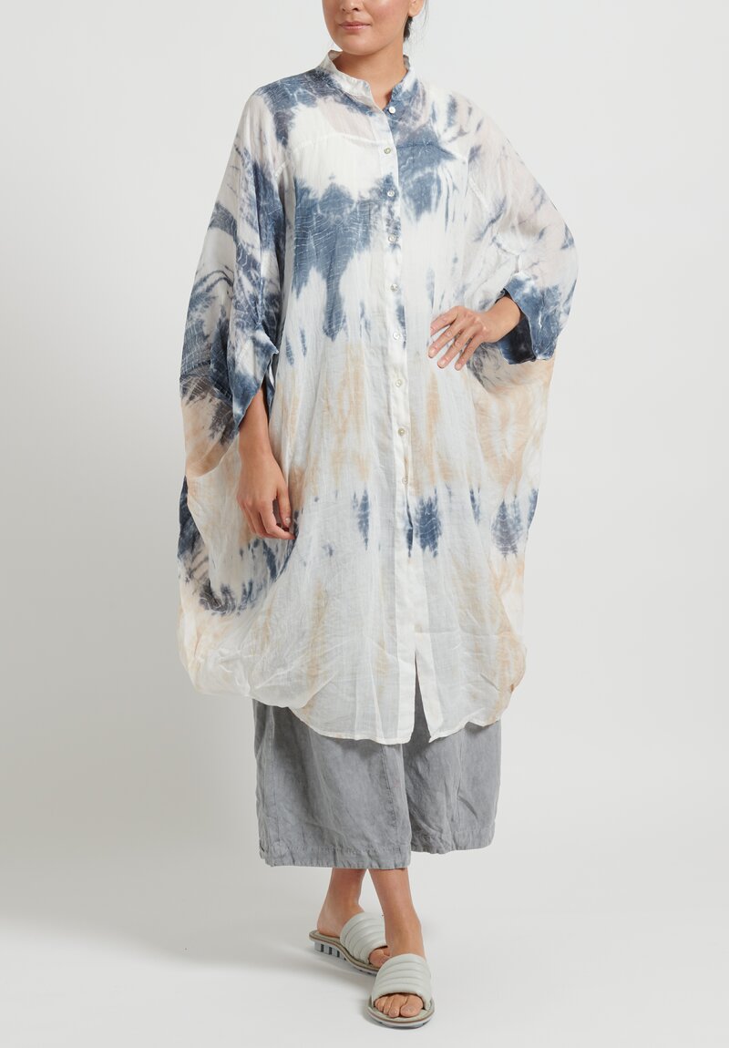 Gilda Midani Pattern Dyed Square Dress in Rose & Ash Blue	