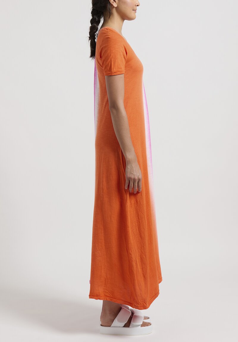 Gilda Midani Neon Wire Short Sleeve Monoprix Dress in Pink, Orange and White	